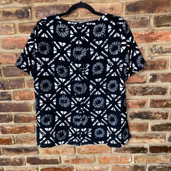 Madewell Black and White Patterned Blouse - Picture 7 of 8